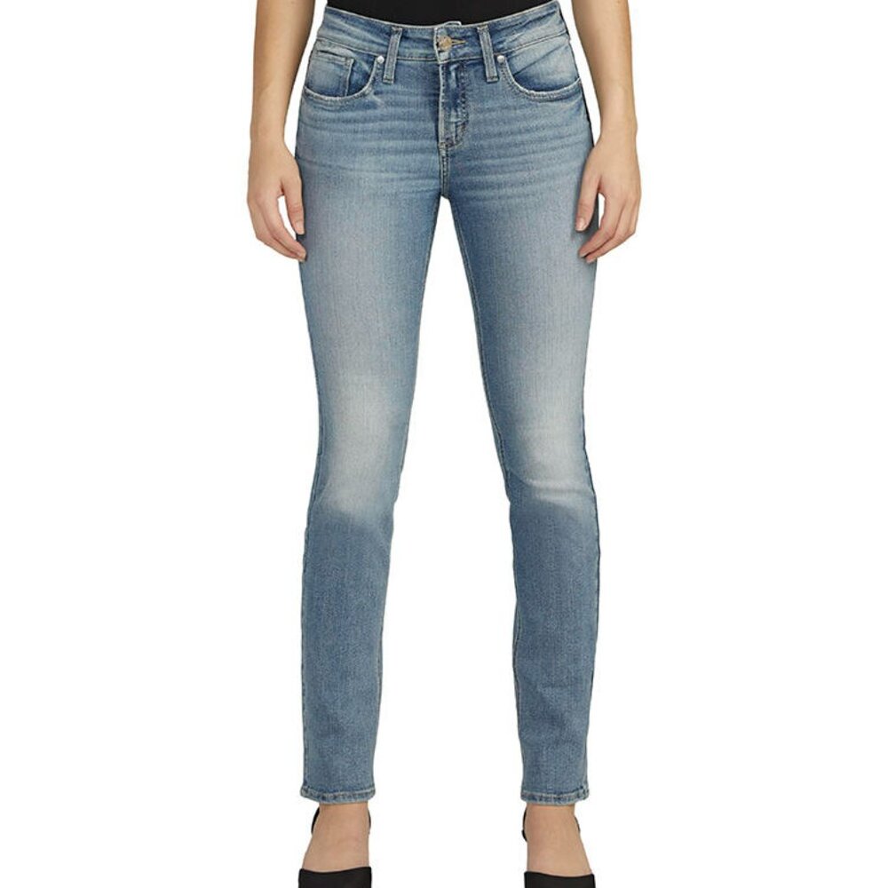 NWT Silver Jeans Mid Rise Curvy Fit Suki Straight In Indigo
